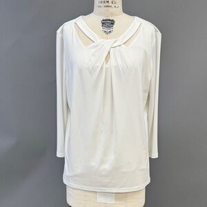Kasper White Women's Blouse with Knot Detail